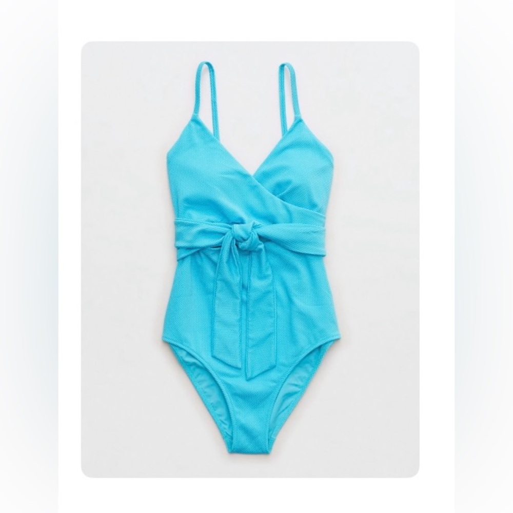 Blue Aerie Wrap Swimsuit